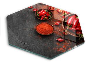Skleněná krájecí deska Červené chilli papričky