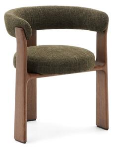 Khaki/hnědé jídelní křeslo s područkami z jasanového dřeva Granite – Kave Home