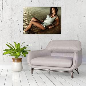 Obraz ženy na pláži (70x50 cm)