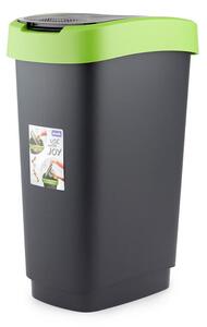 Odpadkový koš SWING TWIST černá a zelená 25 l