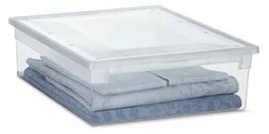 ADEO Úložný box s víkem, transparentní, na ložní prádlo TERRY 22l - 38 x 52 x 14 cm