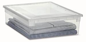 ADEO Úložný box s víkem, transparentní, na ložní prádlo TERRY 22l - 38 x 52 x 14 cm