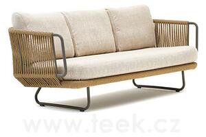 Varaschin 3-místná pohovka/sofa Babylon, Varaschin, 227x88x72 cm, rám hliník, výplet lanko, sedáky venkovní látka kat. B barva dle vzorníku