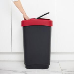 Odpadkový koš SWING TWIST černá a červená 50 l
