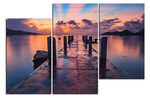 Obraz na plátně - Krásný západ slunce nad jezerem 1164D (150x100 cm)