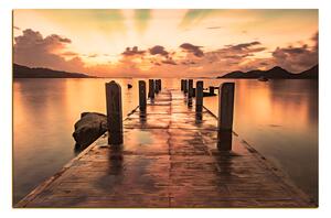 Obraz na plátně - Krásný západ slunce nad jezerem 1164FA (100x70 cm)