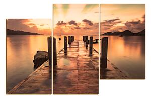 Obraz na plátně - Krásný západ slunce nad jezerem 1164FD (105x70 cm)