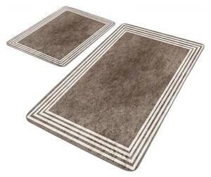 Taupe sametové koupelnové předložky v sadě 2 ks 60x100 cm – Mila Home