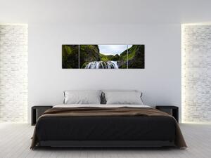 Obraz útesu s vodopádem (170x50 cm)