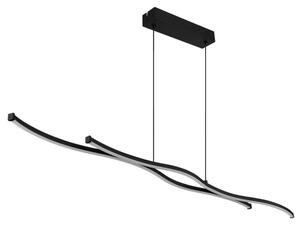 Globo 67336-30H BOYD - Moderní LED závěsný lustr v černé barvě, LED 30W, 3000K , 110,4cm (Závěsné svítidlo v černé barvě vhodné nad stůl)