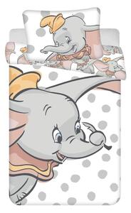 Bílo-šedé bavlněné dětské povlečení do postýlky 100x135 cm Dumbo "Dots" – Jerry Fabrics