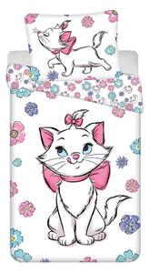Bílé bavlněné dětské povlečení na jednolůžko 140x200 cm Marie Cat "Floral" – Jerry Fabrics