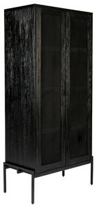 Černá dubová vitrína ZUIVER HARDY 180 x 80 cm