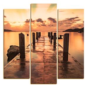 Obraz na plátně - Krásný západ slunce nad jezerem - čtverec 3164FC (75x75 cm)