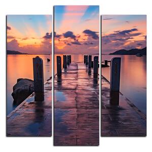 Obraz na plátně - Krásný západ slunce nad jezerem - čtverec 3164C (75x75 cm)