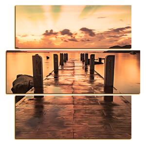 Obraz na plátně - Krásný západ slunce nad jezerem - čtverec 3164FD (75x75 cm)