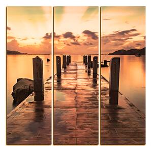 Obraz na plátně - Krásný západ slunce nad jezerem - čtverec 3164FB (75x75 cm)