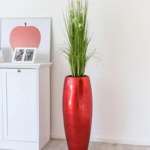 Květináč MAGNUM, sklolaminát, výška 80 cm, červený lesk