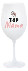 TOP MÁMA - bílá sklenice na víno 350 ml