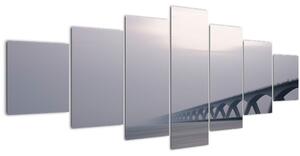 Obraz mostu v mlze (210x100 cm)
