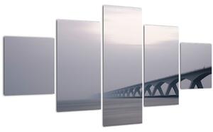 Obraz mostu v mlze (125x70 cm)