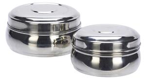 Kovová úložná dóza Stainless Steel – set 2 ks