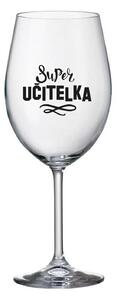 SUPER UČITELKA - čirá sklenice na víno 350 ml