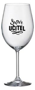 SUPER UČITEL - čirá sklenice na víno 350 ml