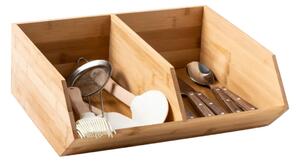 5Five® Bambusový organizér, úložný box 2-komorový, dvojitý, DOUBLE CAJA, 34x31x13