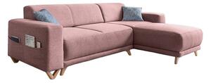 Růžová rozkládací/s úložným prostorem rohová pohovka Classy Sophie – Miuform