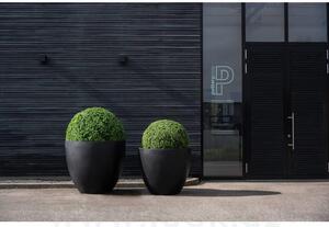 Pottery Pots Venkovní květináč kulatý Jumbo Jesslyn S, Black (barva černá), kolekce Natural, kompozit Fiberstone, průměr 83 cm x v 73 cm, objem cca 286 l