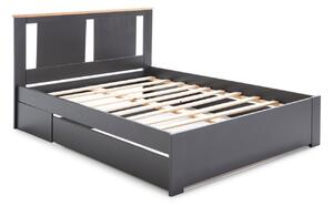 Antracitově šedá borovicová zásuvka k posteli Marckeric Enara 137 x 147 cm