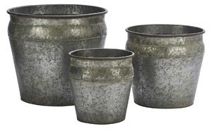 Kovový obal na květiny Round Galvanized L