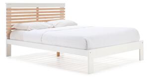Bílá borovicová dvoulůžková postel Marckeric Vectra 140 x 190 cm