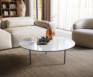 DELIFE Konferenční stolek Edge kulatý 100×100 cm keramika Onyx Pearl Trive kov černá
