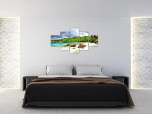 Obraz - Seychely, pláž Takamaka (125x70 cm)