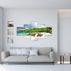 Obraz - Seychely, pláž Takamaka (125x70 cm)