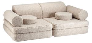 Světle hnědá dětská pohovka z textilie bouclé 132 cm Settee – Wigiwama