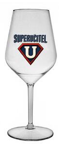 SUPERUČITEL (ZNAK) - čirá nerozbitná sklenice na víno 470 ml