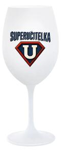 SUPERUČITELKA (ZNAK) - bílá sklenice na víno 350 ml