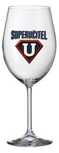 SUPERUČITEL (ZNAK) - čirá sklenice na víno 350 ml