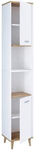VYSOKÁ SKŘÍŇ, bílá, bílá, medově dubová, 32/181/28 cm MID.YOU - Koupelnové série, Online Only