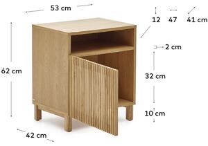 Dubový noční stolek Kave Home Beyla 53 x 42 cm
