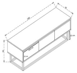Hanah Home TV stolek Ruba 180 cm borovice atlantská