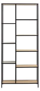 Černá/v přírodní barvě knihovna v dekoru dubu 80x180x35 cm Altino – Unique Furniture