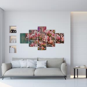 Obraz - Olejomalba, Rozkvetlá sakura (125x70 cm)
