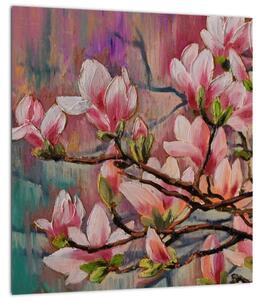 Obraz - Olejomalba, Rozkvetlá sakura (30x30 cm)