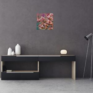 Obraz - Olejomalba, Rozkvetlá sakura (30x30 cm)