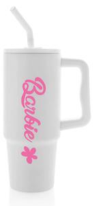 BARBIE - bílý cestovní termohrnek 900 ml