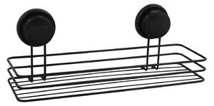 MSV polička s přísavkami MEGA VENTOUSES, do koupelny, černá, ocel, 35 cm